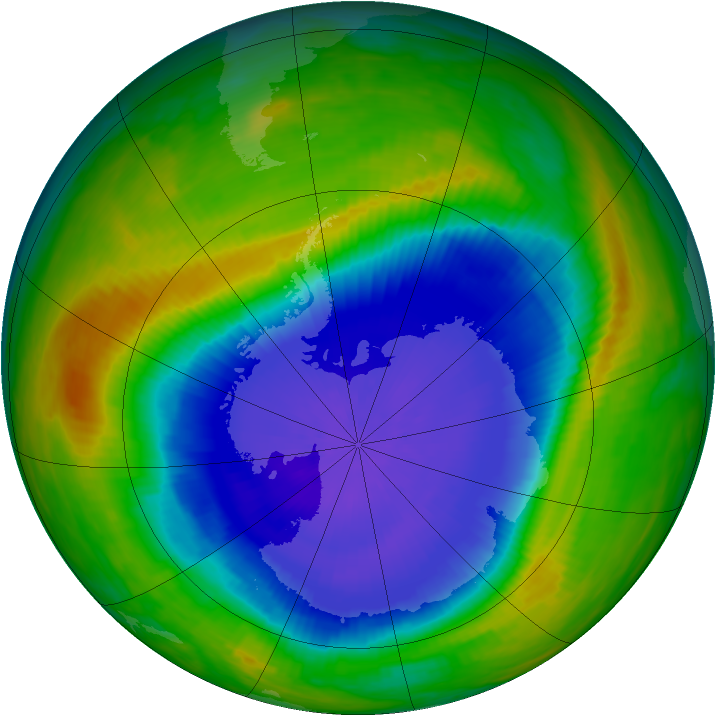Antarctic ozone map for 28 October 1987